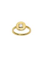 Jemma Wynne Round Signet Ring With Square Diamond Center
