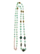 Royal Nomad Long Chrysoprase Necklace With Tahitian Pearls