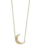 Andrea Fohrman Mini Opal Crescent Moon Necklace - Yellow Gold