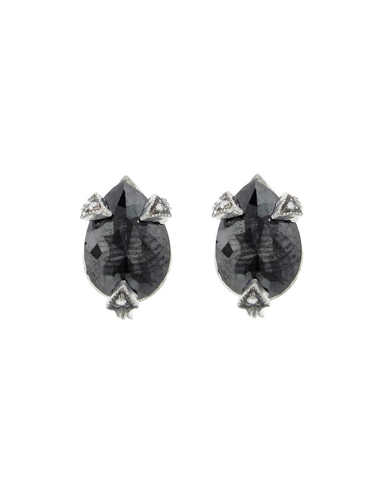 Cathy Waterman Unique Black Rustic Diamond Thorn Posts