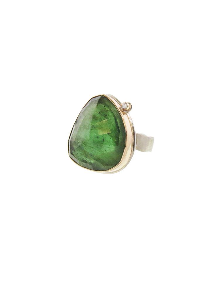 Jamie Joseph Green Tourmaline Teardrop Ring