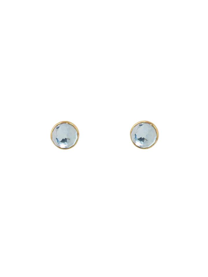 Jamie Joseph Round Sky Blue Topaz Studs