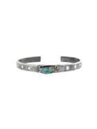 Deanna Hamro Boulder Opal Cuff With Milky White Princess Cut Diamonds