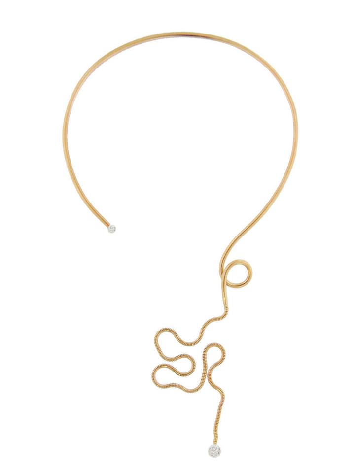 Ylang 23 Gold Choker With Zircon Spheres