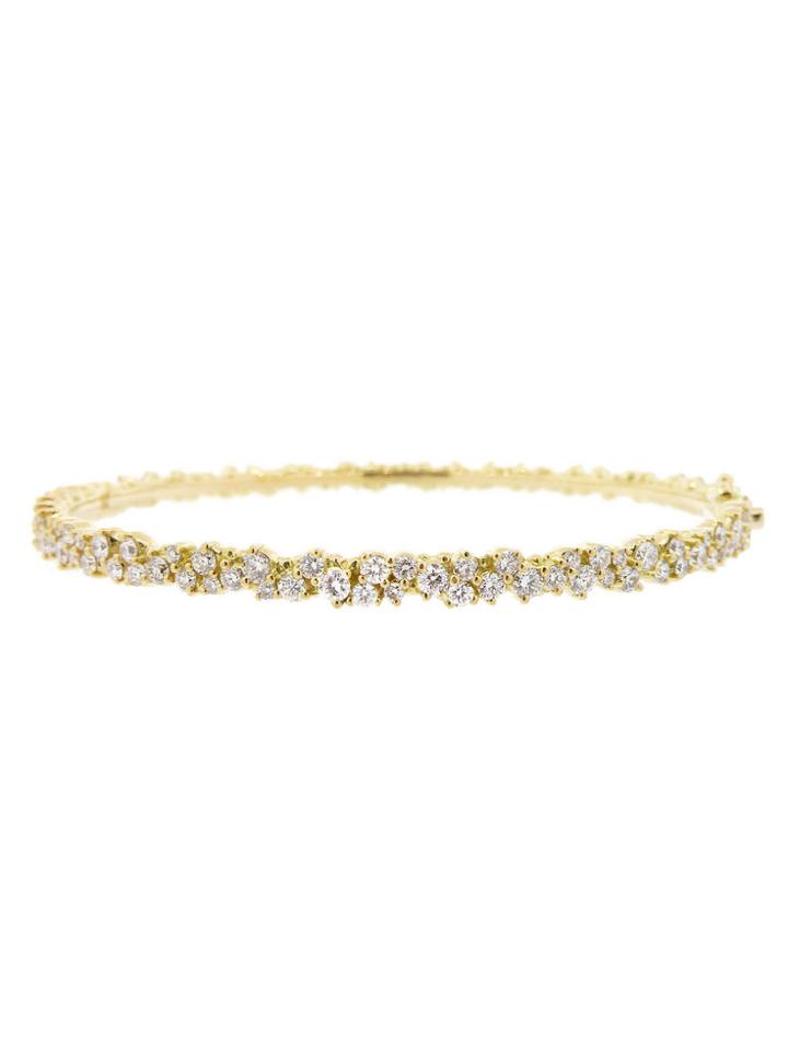 Paul Morelli Confetti Bangle With White Diamonds - Yellow Gold
