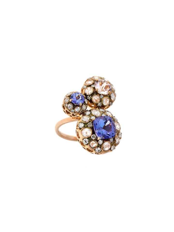 Ylang 23 Diamond, Tanzanite And Morganite Ring