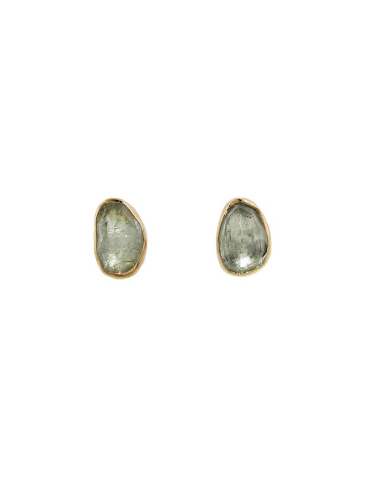 Melissa Joy Manning Aquamarine Freeform Earrings - Gold And Sterling Silver