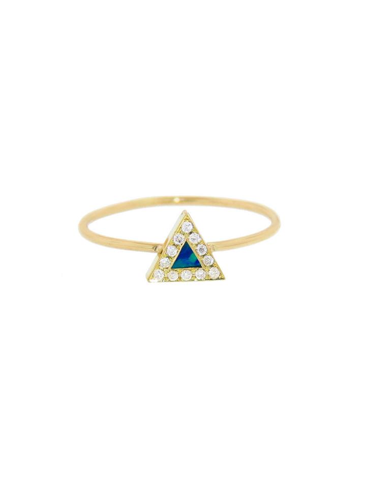 Jennifer Meyer Opal Inlay Triangle Ring With Diamonds