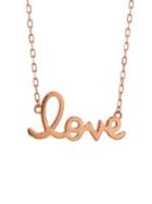 Sydney Evan Script Love Necklace - Rose Gold