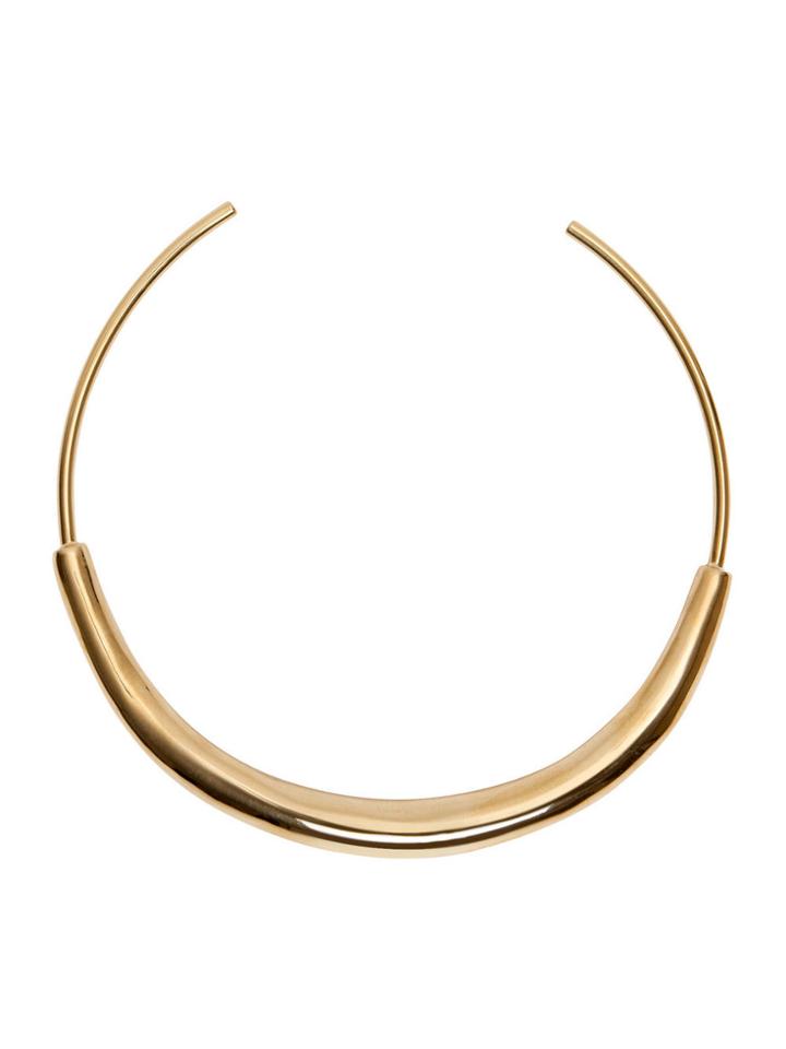 Jennifer Fisher Large Cylinder Choker Long - Yellow Gold