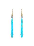 Irene Neuwirth Kingman Turquoise Dagger Earrings With Diamonds