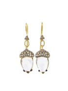 Cathy Waterman White Topaz Acorn Earrings - 22 Karat Gold