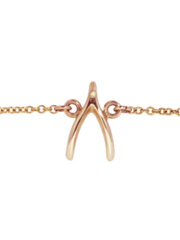 Jennifer Meyer Rose Gold Wishbone Chain Bracelet