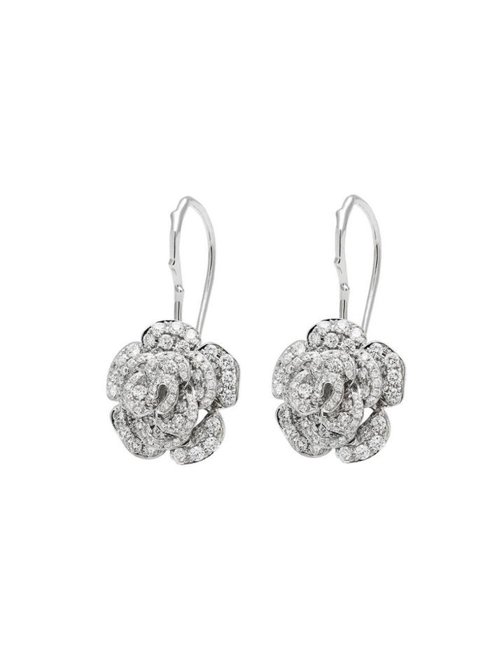 Pippo Perez Large Diamond Rose Earrings