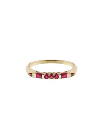 Lori Mclean Baguette And Brilliant Cut Ruby Stacking Ring