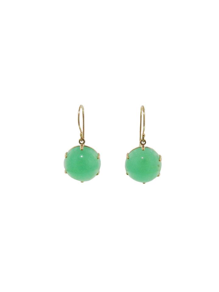 Jamie Joseph Round Chrysoprase Earrings