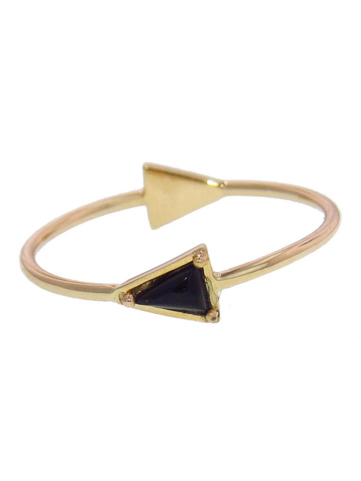 Mociun Double Triangle Ring - Black Onyx