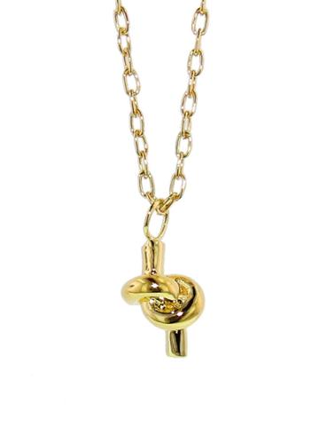 Jennifer Fisher Small Knot Charm Necklace - Yellow Gold