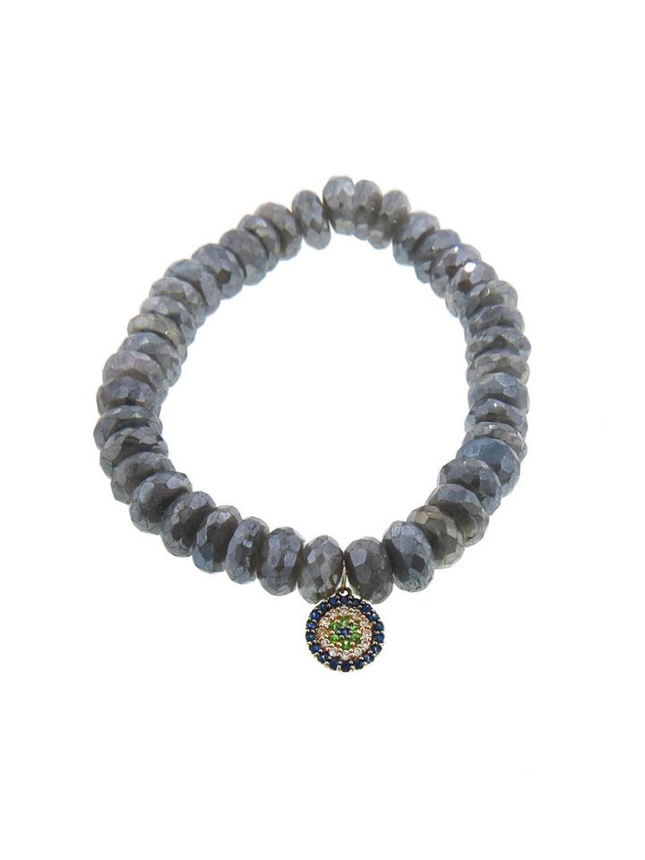 Sydney Evan Evil Eye On Diamond Labadorite - Yellow Gold
