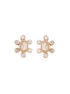 Sethi Couture Oval Diamond Floral Studs - Rose Gold