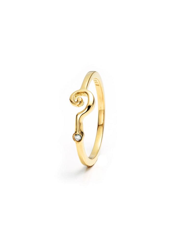 Lulu Frost Question Mark Ring With Diamond