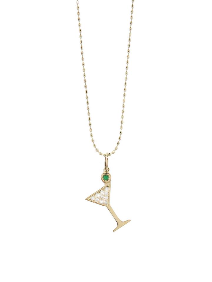 Sydney Evan Small Martini Charm - Yellow Gold