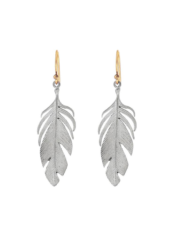 Annette Ferdinandsen Textured Feather Earrings - Sterling Silver