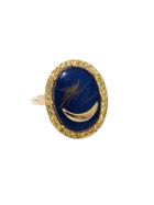 Andrea Fohrman Oval Lapis And Crescent Ring