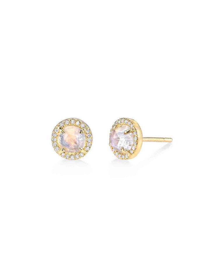 Irene Neuwirth Rainbow Moonstone And Diamond Studs