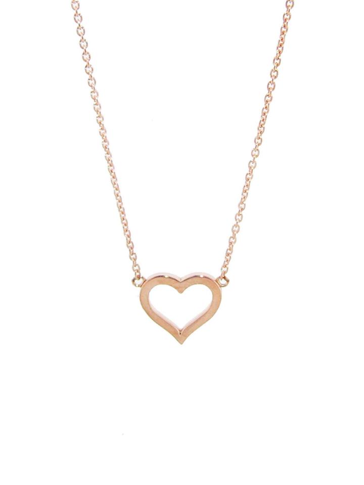 Jennifer Meyer Open Heart Necklace - Rose Gold