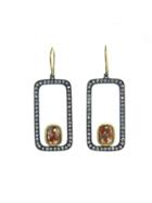 Todd Reed Fancy Diamond Rectangular Earrings With Raw Diamonds