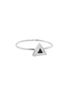 Jennifer Meyer Black Onyx Inlay Triangle Ring With Diamonds - White Gold