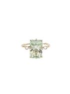 Kataoka Green Quartz Ring With Diamonds