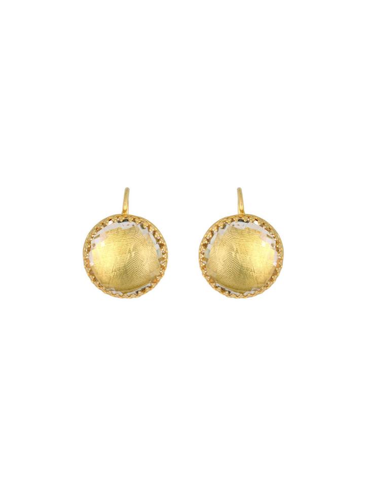 Larkspur & Hawk Olivia Button Earrings In Yellow Gold - Sancerre