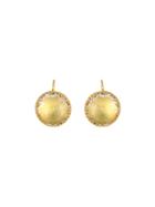 Larkspur & Hawk Olivia Button Earrings In Yellow Gold - Sancerre