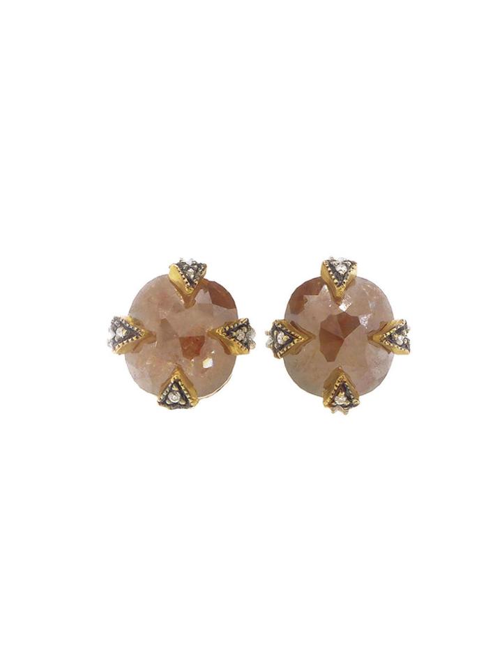 Cathy Waterman Rustic Diamond Thorn Studs 3.50 Cts - 22 Karat Gold