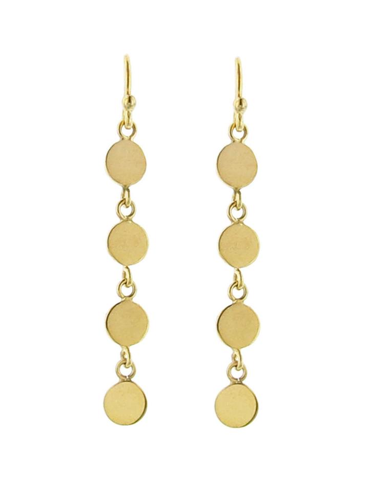 Jennifer Meyer Circle Drop Earrings - Yellow Gold