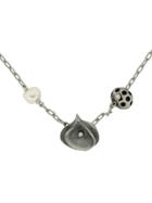 Ten Thousand Things Small Rosette Cluster Necklace In Brushed Silver
