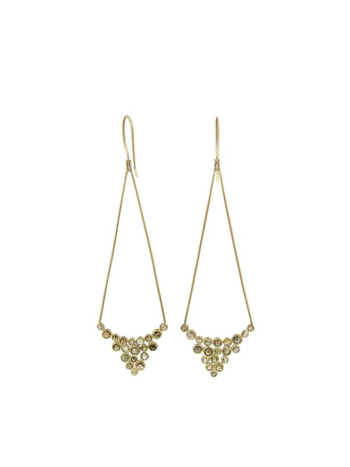 Todd Reed Brown Diamond Matrix Drop Earrings
