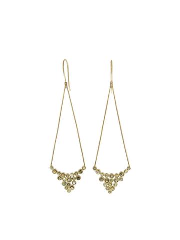 Todd Reed Brown Diamond Matrix Drop Earrings