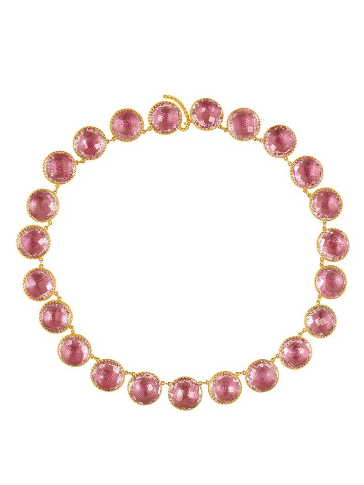 Larkspur & Hawk Handmade Olivia Button Chain In Peach