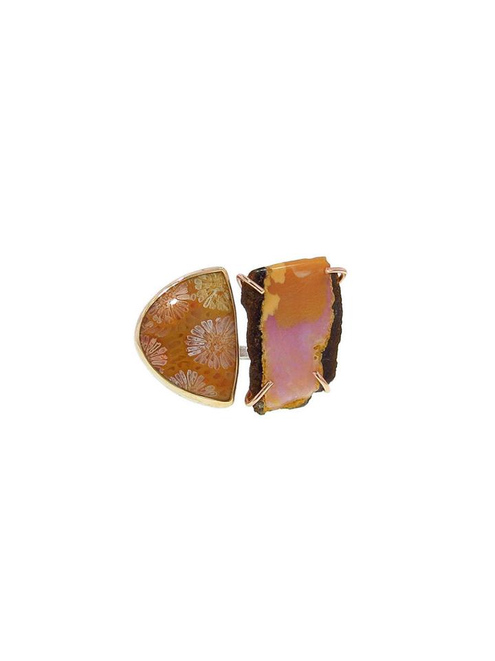Melissa Joy Manning Opal And Sandstone Double Ring