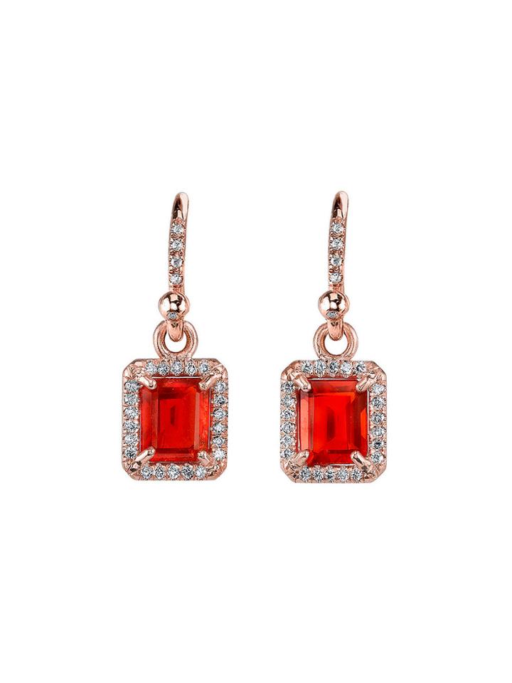 Irene Neuwirth Small Fire Opal Earrings With Diamonds