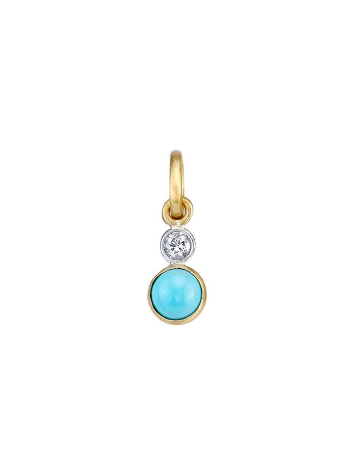Irene Neuwirth Turquoise And Diamond Charm - Yellow Gold