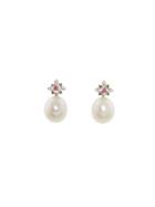 Kataoka Pearl Shake Earrings With Emerald, Sapphire And Diamond Cluster