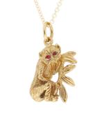 Catherine Michiels Ylang23 Charm For Charity - Le Tresor With Ruby Eyes 14 Karat Yelow Gold