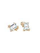 Ruth Tomlinson Emerald Cut Aqua Studs