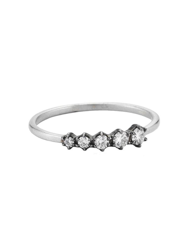 Jade Trau Five Diamond Band - White Gold Ring
