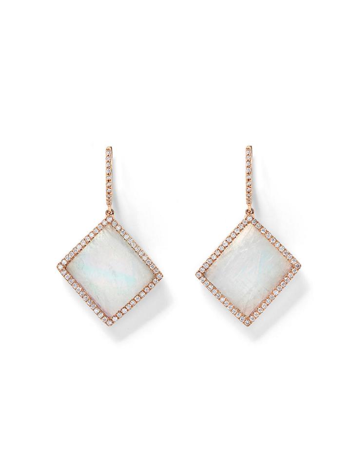 Monique Péan Moonstone Slice Earrings With Pave Diamonds
