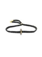 Yannis Sergakis Black Cord Bracelet With Diamond Clusters